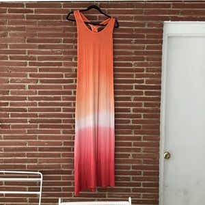 COPY - Tye dye Maxi Sundress Halter Style Orange Ombré Beachwear